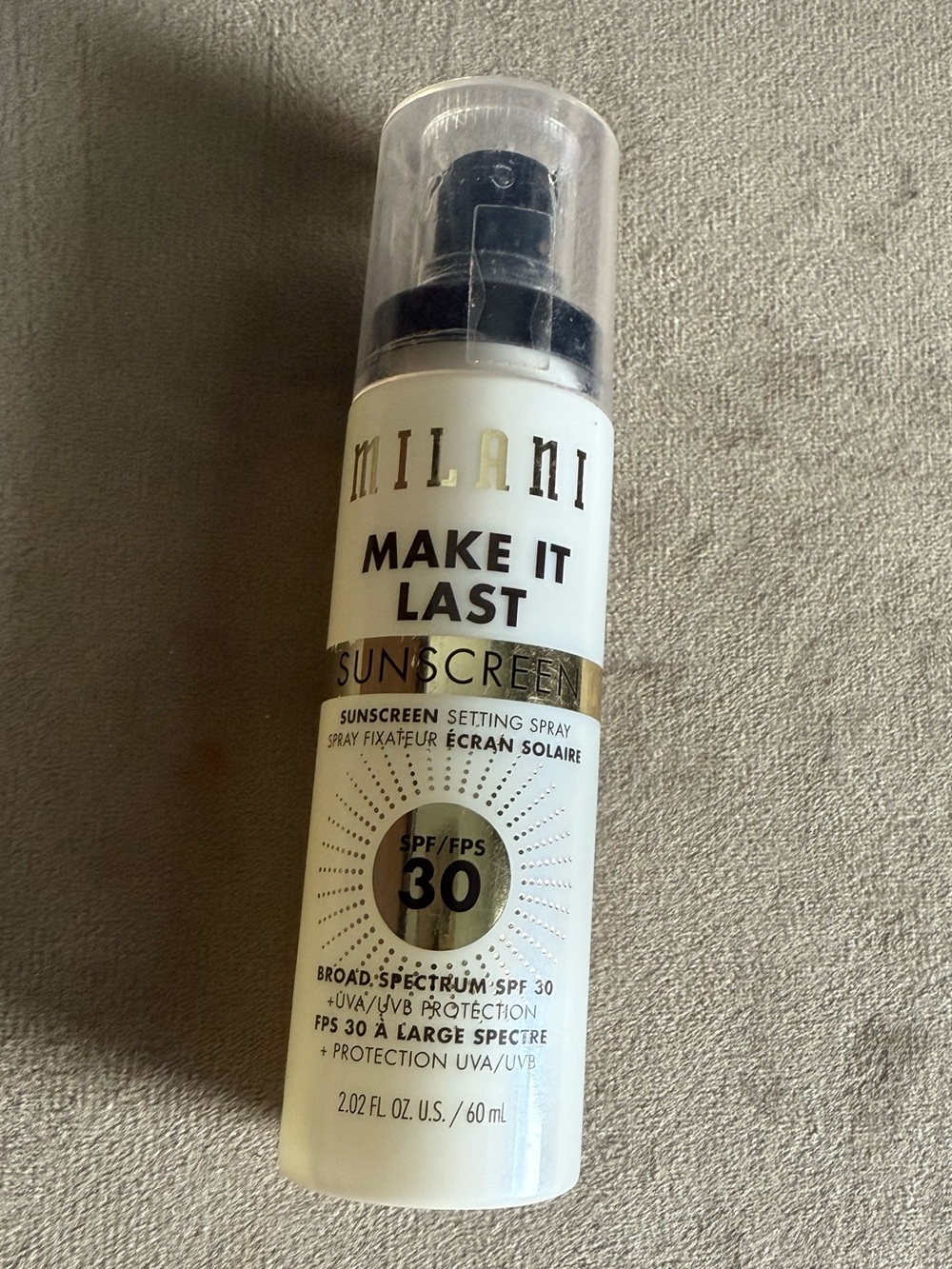 Milani Make It Last Sunscreen Setting Spray SPF 30 - White & Gold Accents